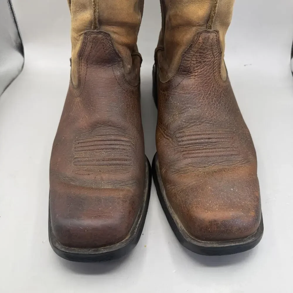 Ariat Rambler DistresseWestern Work Boots Mens Size 12D Brown Leather Square Toe